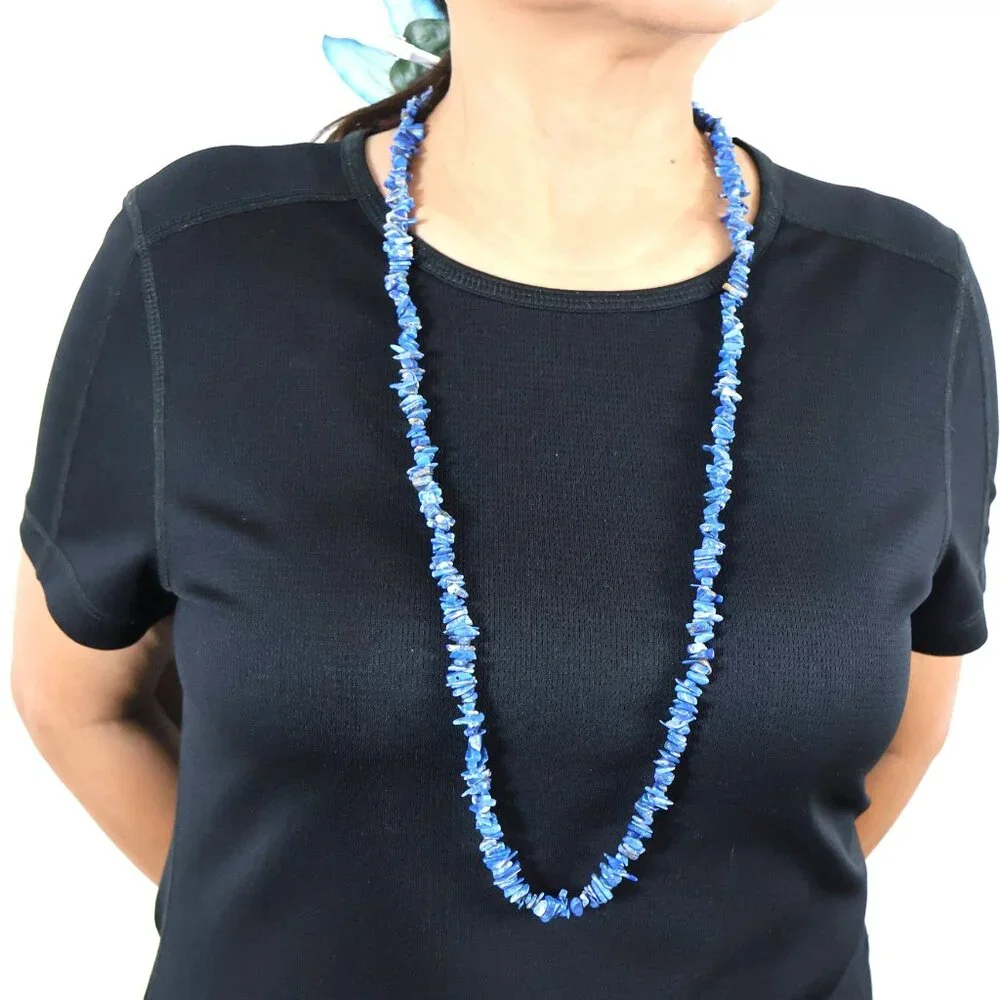Authentic Vintage Native American Lapis Lazuli Necklace Handmade Navajo Jewelry*